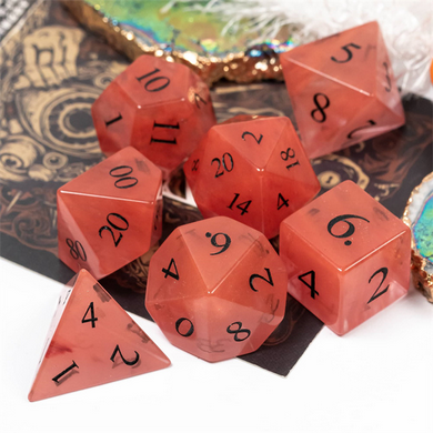 Red Watermelon Glass - Engraved Stone Dice Foam Brain Games