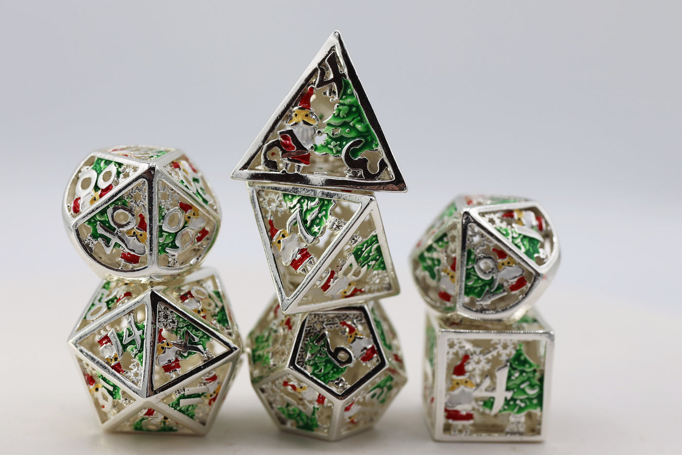 Silver Bells - Metal RPG Dice Set Metal Dice Foam Brain Games