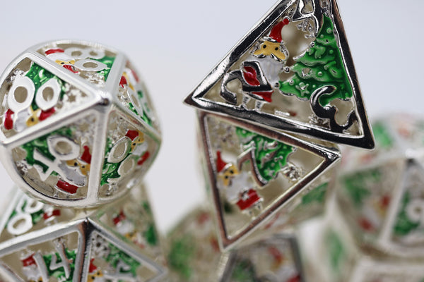 Silver Bells - Metal RPG Dice Set Metal Dice Foam Brain Games