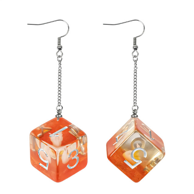 Resin Earrings: D6 (Swan) Jewelry Foam Brain Games