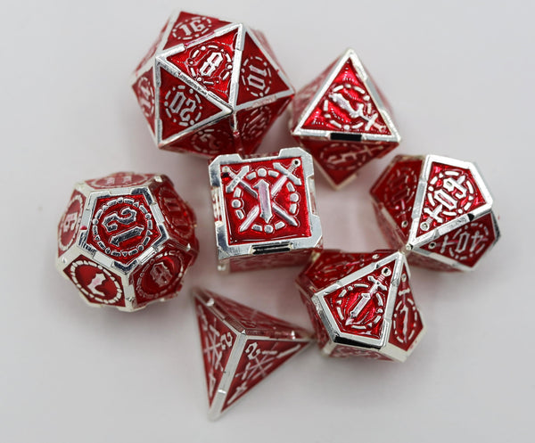 Crossed Swords: Sword of Hearts - Metal RPG Dice Set Metal Dice Foam Brain Games