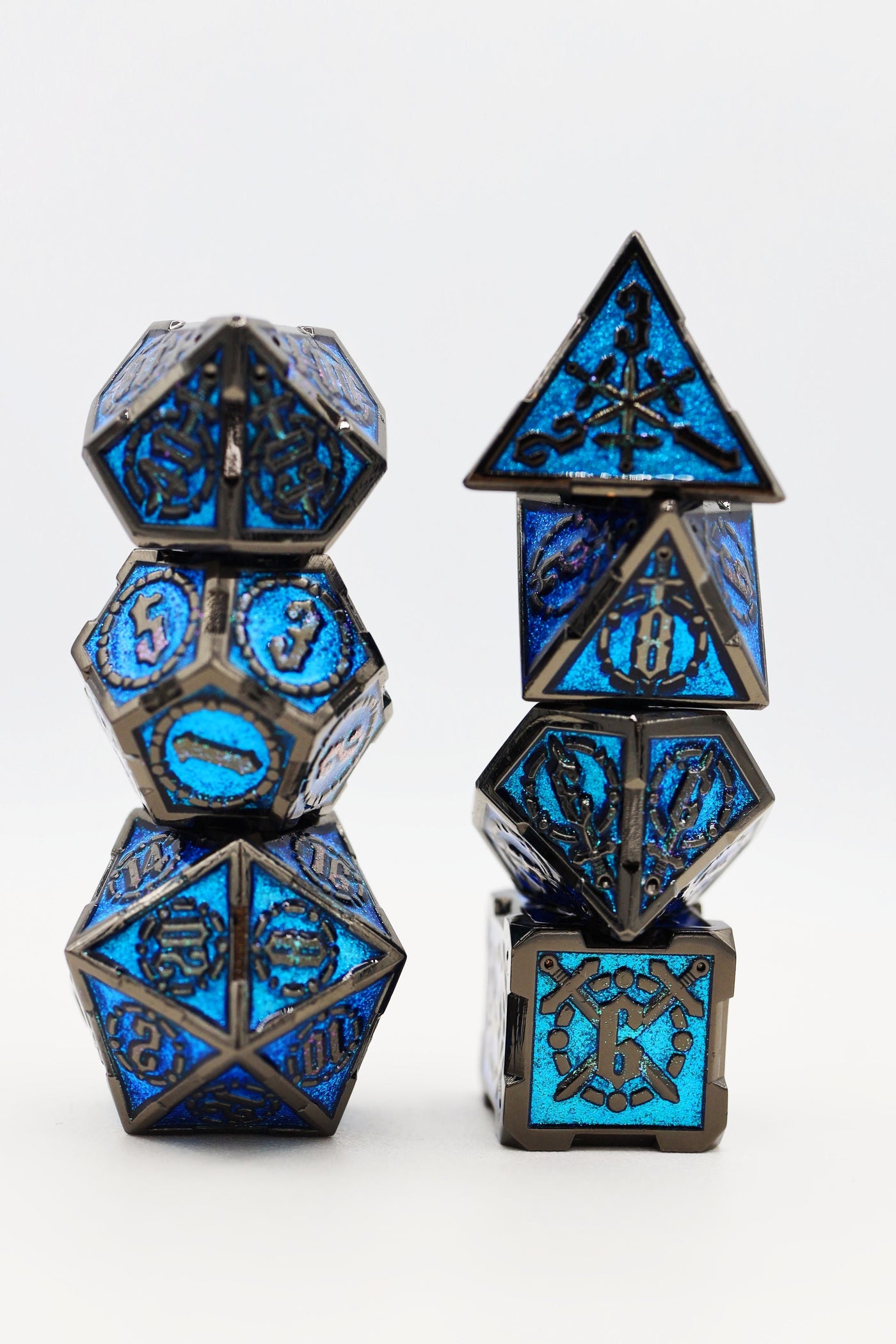 Crossed Swords: Sword of the Deep - Metal RPG Dice Set Metal Dice Foam Brain Games