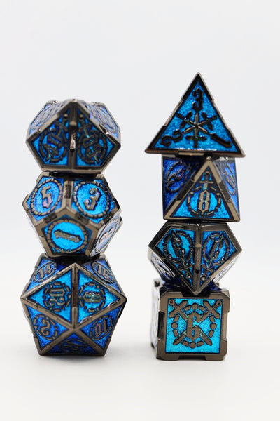 Crossed Swords: Sword of the Deep - Metal RPG Dice Set Metal Dice Foam Brain Games
