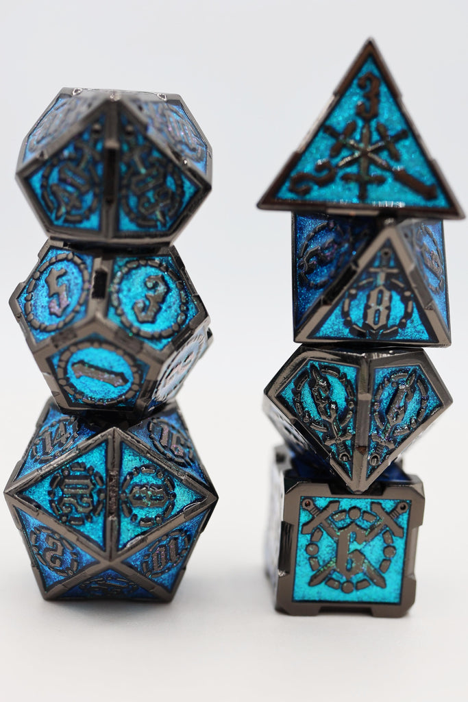 Crossed Swords: Sword of the Deep - Metal RPG Dice Set Metal Dice Foam Brain Games