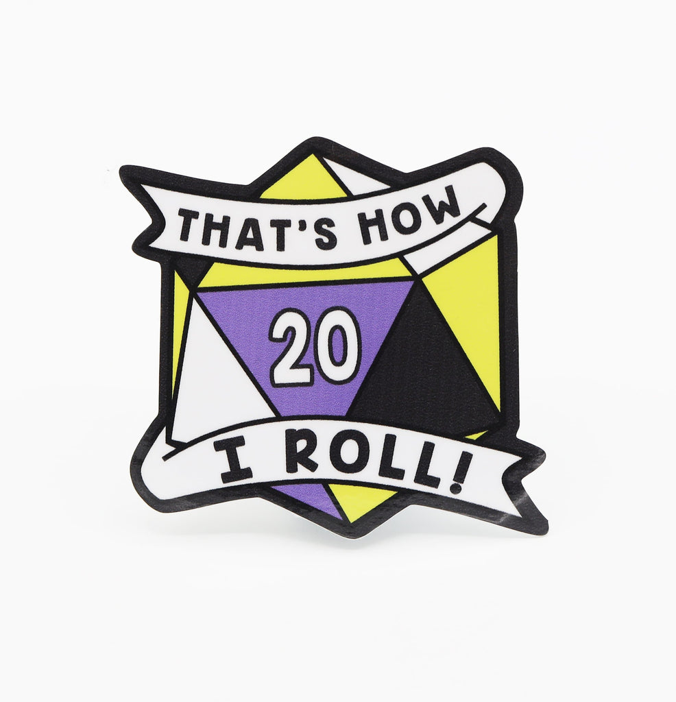 That's How I Roll Sticker - Nonbinary Pride Stickers Foam Brain Games