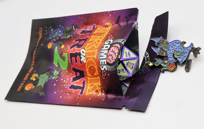 Mystery Loot: Trick or Treat 2 Metal Dice Foam Brain Games