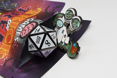 Mystery Loot: Trick or Treat 2 Metal Dice Foam Brain Games