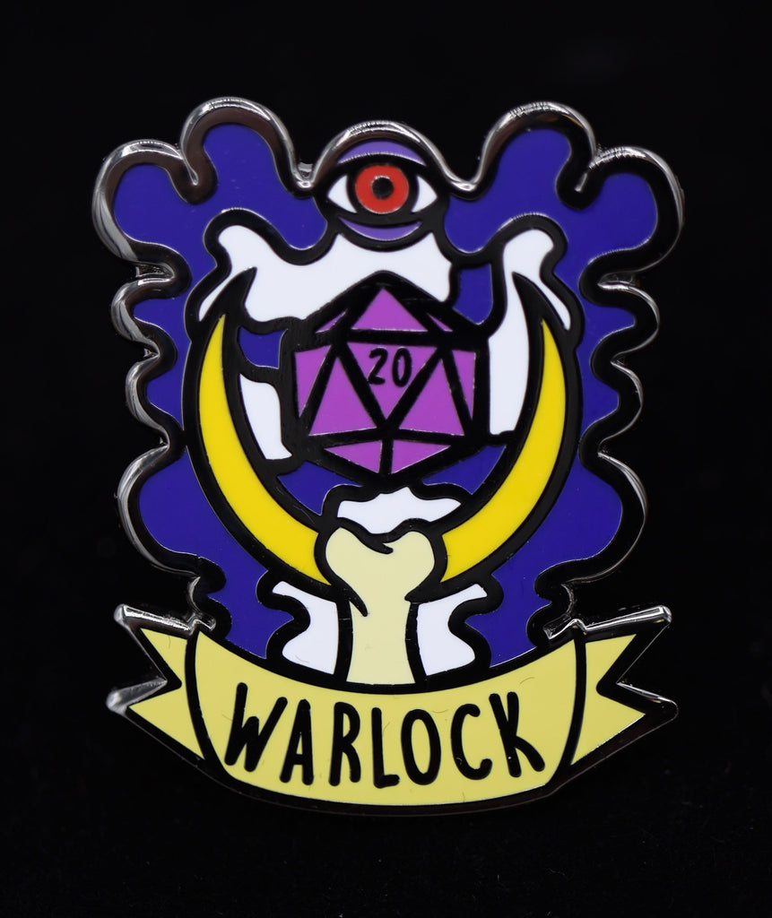 Banner Class Pin - Warlock Enamel Pin Foam Brain Games